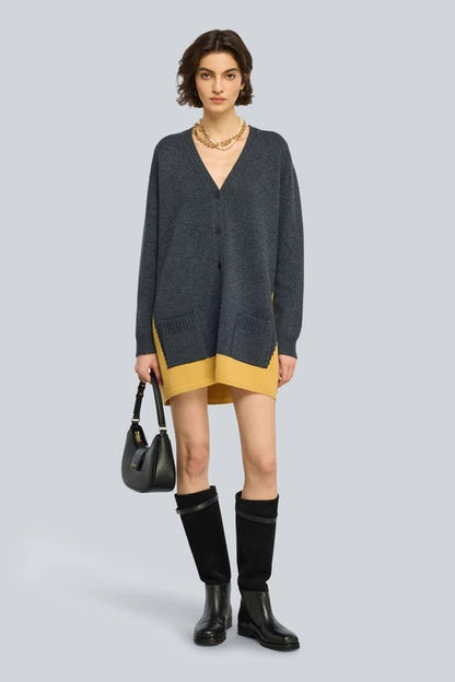 Cardigan lungo bicolore ZELMA Semicouture