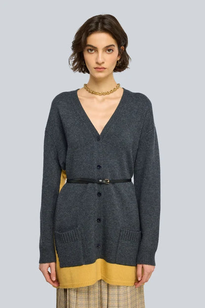 Cardigan lungo bicolore ZELMA Semicouture