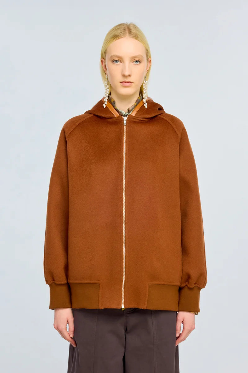 Bomber in panno con cappuccio SHARLEEN Semicouture
