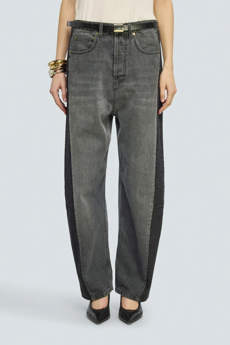 Jeans a uovo bicolore ADELAIDE Semicouture