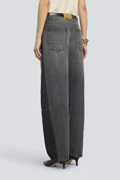 Jeans a uovo bicolore ADELAIDE Semicouture