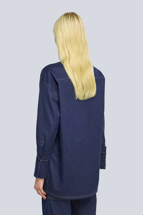 Camicia lunga in denim EVE Semicouture
