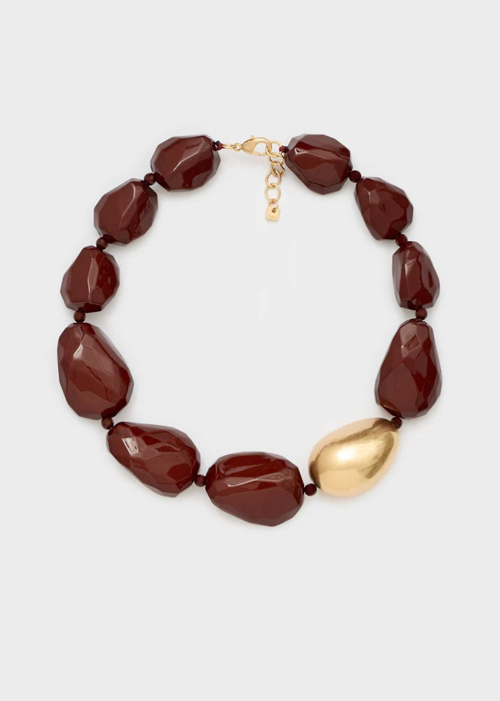 Collana corta con pietra oro UDON Nalì