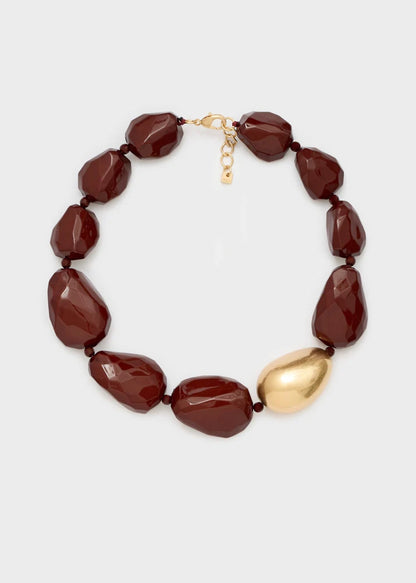 Collana corta con pietra oro UDON Nalì