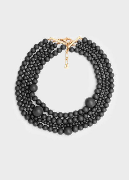 Collana multifilo con perle in legno UMA Nalì
