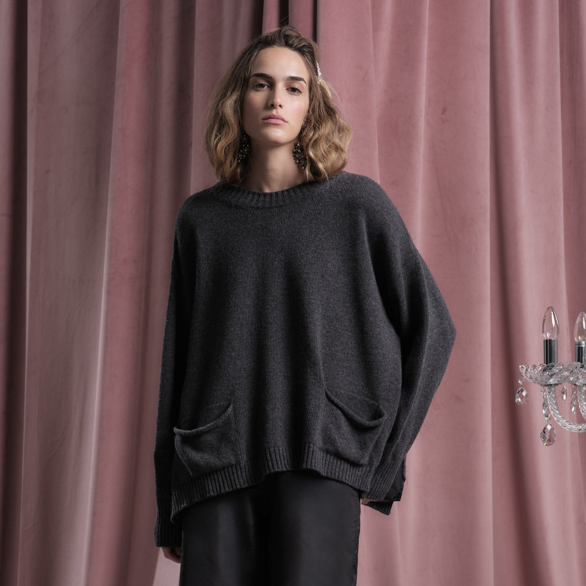 Maglia con inserti in taffetà FLOOR