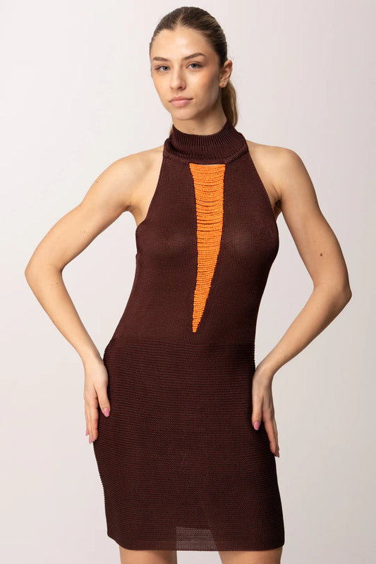 Abito corto in maglia con perline Patrizia Pepe