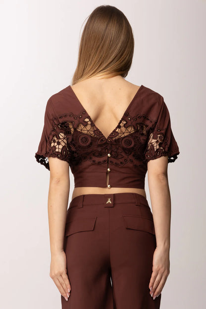 Maglia crop in cotone traforato Patrizia Pepe